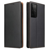 For Samsung Galaxy S21 Ultra Case Leather Flip Wallet Folio Cover Black | iCoverLover Australia