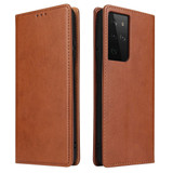 For Samsung Galaxy S21 Ultra Case Leather Flip Wallet Folio Cover Brown | iCoverLover Australia