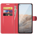 For Google Pixel 5a 5G Case, PU Leather Folio Protective Wallet Cover, Stand, Red | iCoverLover Australia