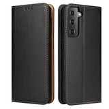 For Samsung Galaxy S21 Case Leather Flip Wallet Folio Cover Black | iCoverLover Australia