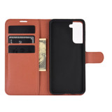 For Samsung Galaxy S21 Case Lychee Folio Protective PU Leather Wallet Cover, Brown | iCoverLover Australia