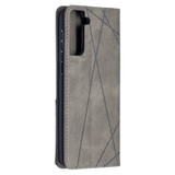 For Samsung Galaxy S21+ Plus Case Rhombus Texture Folio Magnetic PU Leather Cover, Wallet & Kickstand, Grey | iCoverLover Australia