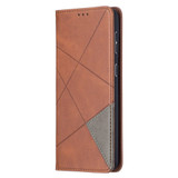For Samsung Galaxy S21+ Plus Case Rhombus Texture Folio Magnetic PU Leather Cover, Wallet & Kickstand, Brown | iCoverLover Australia