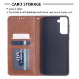 For Samsung Galaxy S21+ Plus Case Rhombus Texture Folio Magnetic PU Leather Cover, Wallet & Kickstand, Brown | iCoverLover Australia