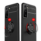 For Samsung Galaxy S21+ Plus Case Metal Ring Holder 360 Degree Rotating TPU Cover, Black+Red | iCoverLover Australia