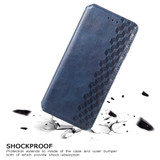 For Samsung Galaxy S21 Case, Cubic Grid Folio Magnetic PU Leather Cover Wallet, Kickstand, Blue | iCoverLover Australia