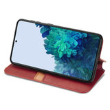 For Samsung Galaxy S21 Case, Cubic Grid Folio Magnetic PU Leather Cover Wallet, Kickstand, Red | iCoverLover Australia