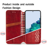 For Samsung Galaxy S21 Case, Cubic Grid Folio Magnetic PU Leather Cover Wallet, Kickstand, Red | iCoverLover Australia