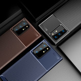 For Samsung Galaxy S21 Ultra Case Carbon Fiber Texture Protective TPU Cover, Brown | iCoverLover Australia