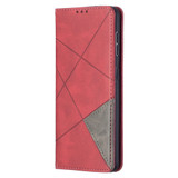 For Samsung Galaxy S21 Case Rhombus Texture Folio Magnetic PU Leather Cover, Wallet & Kickstand, Red | iCoverLover Australia
