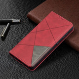 For Samsung Galaxy S21 Case Rhombus Texture Folio Magnetic PU Leather Cover, Wallet & Kickstand, Red | iCoverLover Australia