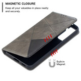 For Samsung Galaxy S21 Case Rhombus Texture Folio Magnetic PU Leather Cover, Wallet & Kickstand, Grey | iCoverLover Australia