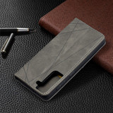 For Samsung Galaxy S21 Case Rhombus Texture Folio Magnetic PU Leather Cover, Wallet & Kickstand, Grey | iCoverLover Australia