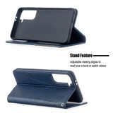 For Samsung Galaxy S21 Case Rhombus Texture Folio Magnetic PU Leather Cover, Wallet & Kickstand, Blue | iCoverLover Australia