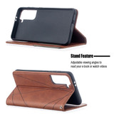 For Samsung Galaxy S21 Case Rhombus Texture Folio Magnetic PU Leather Cover, Wallet & Kickstand, Brown | iCoverLover Australia