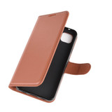 For Google Pixel 4a Case, PU Leather Folio Protective Wallet Cover, Stand, Brown | iCoverLover Australia