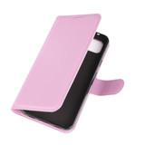 For Google Pixel 4a Case, PU Leather Folio Protective Wallet Cover, Stand, Pink | iCoverLover Australia