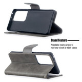 For Samsung Galaxy S21 Ultra Case Lambskin Texture Folio PU Leather Cover, Wallet, Kickstand & Lanyard, Grey | iCoverLover Australia