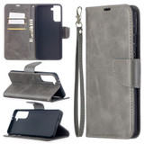 For Samsung Galaxy S21+ Plus Case Lambskin Texture Folio PU Leather Cover, Wallet, Kickstand & Lanyard, Grey | iCoverLover Australia