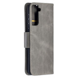 For Samsung Galaxy S21+ Plus Case Lambskin Texture Folio PU Leather Cover, Wallet, Kickstand & Lanyard, Grey | iCoverLover Australia