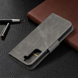 For Samsung Galaxy S21+ Plus Case Lambskin Texture Folio PU Leather Cover, Wallet, Kickstand & Lanyard, Grey | iCoverLover Australia