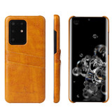 For Samsung Galaxy S20+ Plus Case Deluxe Leather Protective Cover Yellow | iCoverLover Australia
