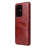 For Samsung Galaxy S20+ Plus Case Deluxe Leather Protective Cover Brown | iCoverLover Australia