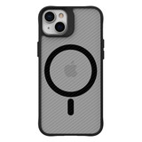 For iPhone 14 Case Compatible with MagSafe Carbon Fibre Pattern Cover Black | iCoverLover Australia