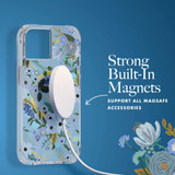 For iPhone 14 Plus Case-Mate Rifle Paper Cover MagSafe Garden Party Blue | iCoverLover Australia
