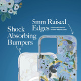 For iPhone 14 Plus Case-Mate Rifle Paper Cover MagSafe Garden Party Blue | iCoverLover Australia