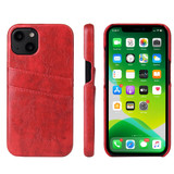 For iPhone 14 Plus Case Deluxe Leather Wallet Back Shell Slim Cover Red | iCoverLover Australia