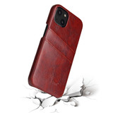 For iPhone 14 Case Deluxe Leather Wallet Back Shell Slim Cover Brown | iCoverLover Australia