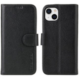 For iPhone 14 Plus Case iCoverLover Black Genuine Cow Leather Wallet Folio Cover | iCoverLover Australia