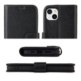 For iPhone 14 Plus Case iCoverLover Black Genuine Cow Leather Wallet Folio Cover | iCoverLover Australia