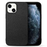 For iPhone 14 Plus Case Genuine Leather Durable Slim Fit Protective Cover Black | iCoverLover Australia