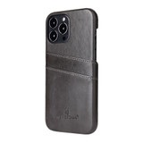 For iPhone 14 Pro Case Deluxe Leather Wallet Back Shell Slim Cover Grey | iCoverLover Australia