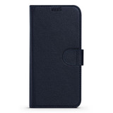For iPhone 14 Plus Case Fashion Cowhide Genuine Leather Wallet Cover Blue | iCoverLover Australia