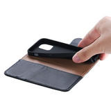 For iPhone 14 Plus Case Fashion Cowhide Genuine Leather Wallet Cover Blue | iCoverLover Australia