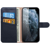 For iPhone 14 Pro Case Fashion Cowhide Genuine Leather Wallet Cover Blue | iCoverLover Australia