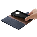 For iPhone 14 Pro Case Fashion Cowhide Genuine Leather Wallet Cover Blue | iCoverLover Australia