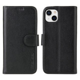 For iPhone 14 Case iCoverLover Black Genuine Cow Leather Wallet Folio Cover | iCoverLover Australia