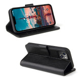For iPhone 14 Case iCoverLover Black Genuine Cow Leather Wallet Folio Cover | iCoverLover Australia