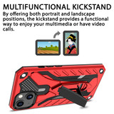 For iPhone 14 Case Armour Strong Shockproof Tough Cover with Kickstand Red | iCoverLover Australia