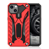 For iPhone 14 Case Armour Strong Shockproof Tough Cover with Kickstand Red | iCoverLover Australia