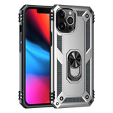 For iPhone 13 Pro Case, Protective Shockproof TPU/PC Cover, Ring Holder, Silver | iCoverLover Australia