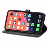 For iPhone 13 Pro Case, Mandala Emboss PU Leather Wallet Cover, Stand, Lanyard, Black | iCoverLover Australia