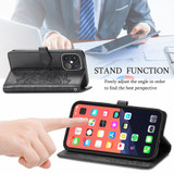 For iPhone 13 Pro Case, Mandala Emboss PU Leather Wallet Cover, Stand, Lanyard, Black | iCoverLover Australia