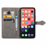 For iPhone 13 Pro Case, Mandala Emboss PU Leather Wallet Cover, Stand, Lanyard, Grey | iCoverLover Australia