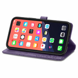 For iPhone 13 Case, Mandala Emboss PU Leather Wallet Cover, Stand, Lanyard, Purple | iCoverLover Australia