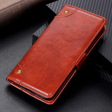 For iPhone 13 Case, Retro PU Leather Wallet Cover, Copper Accents, Brown | iCoverLover Australia